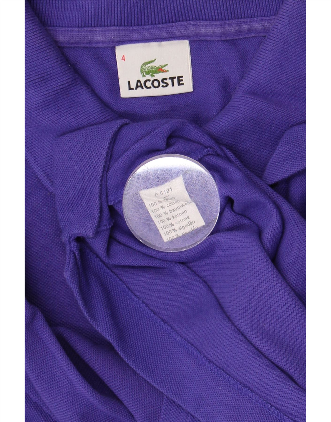 Polo da uomo Lacoste taglia 4 cotone viola medio