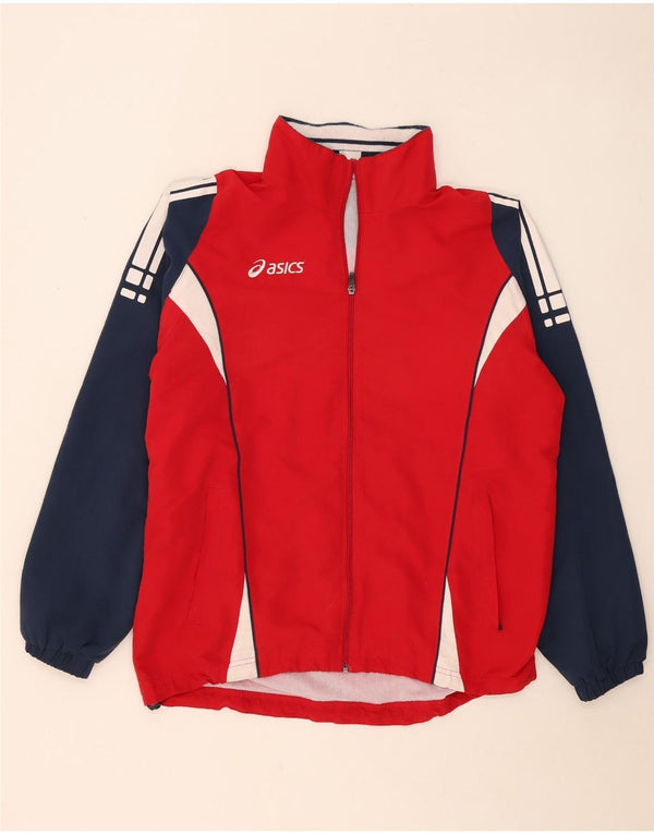 Giacca da ginnastica da uomo Asics, grande, in poliestere color block rosso