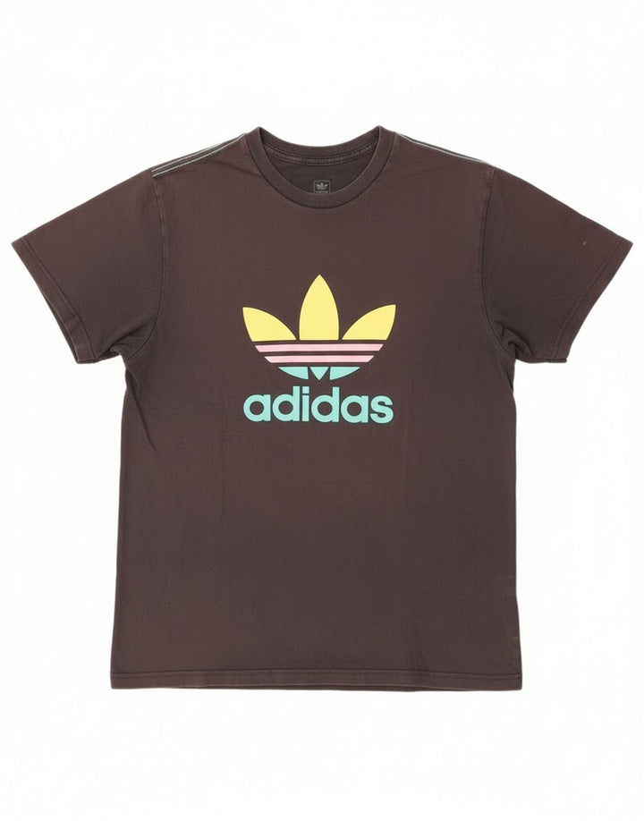 T-shirt grafica da uomo Adidas Top media nera