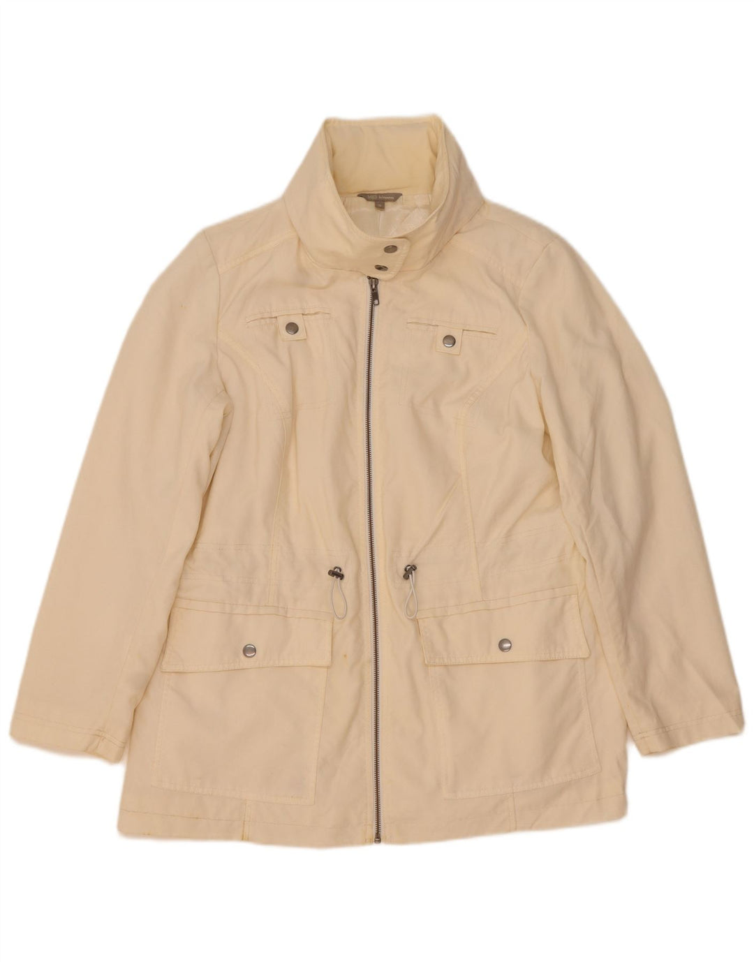 Giacca pratica con cappuccio da donna Marks & Spencer UK 16 grande bianco sporco