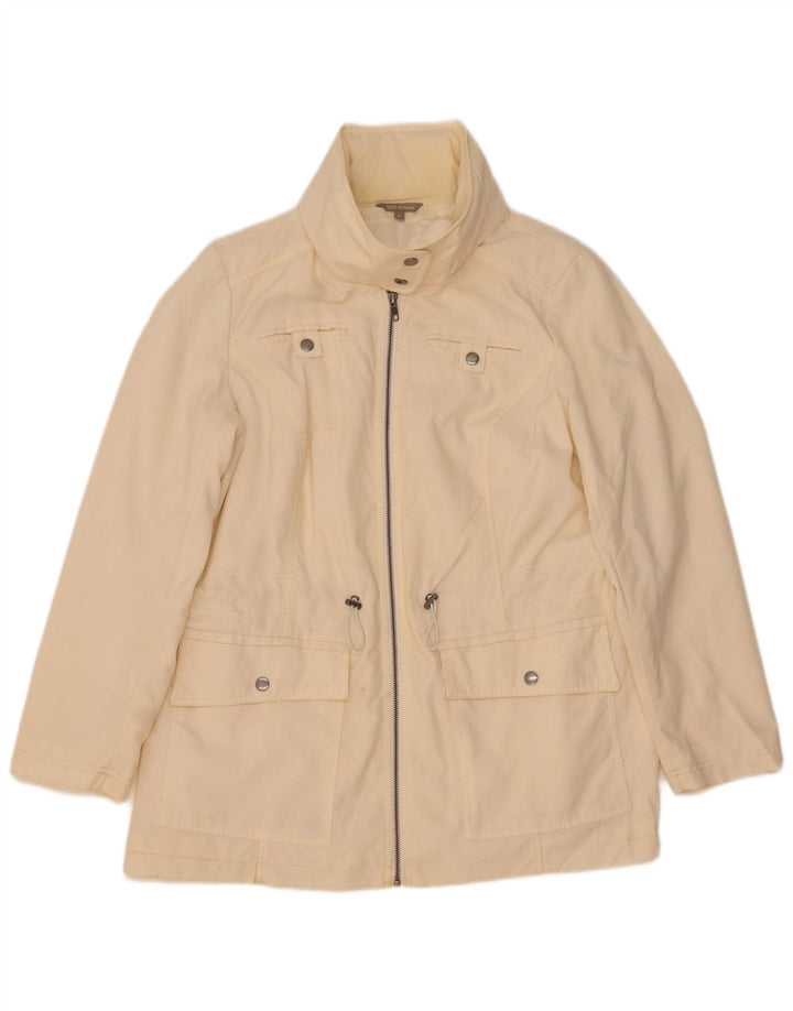 Giacca pratica con cappuccio da donna Marks & Spencer UK 16 grande bianco sporco