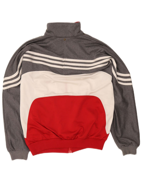 Giacca da tuta da ragazzo Adidas 13-14 anni in poliestere color block grigio