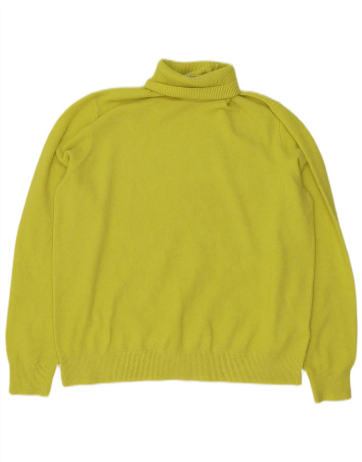 Maglione maglione da uomo Marks & Spencer a collo alto in poliestere verde medio