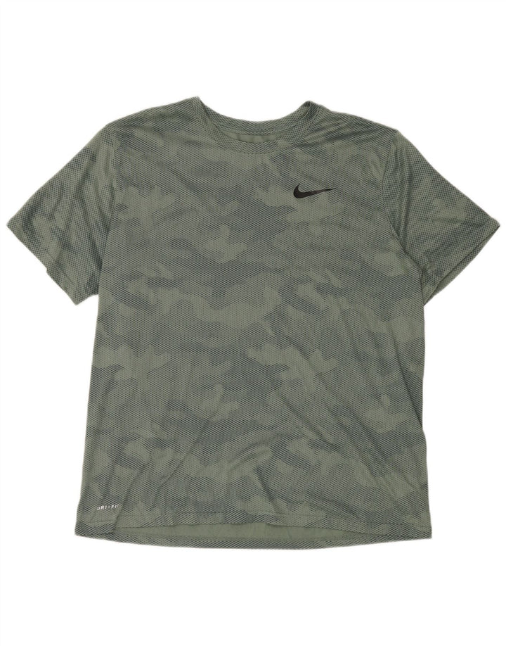 T-shirt Nike Dri Fit da uomo Top XL verde mimetico in poliestere