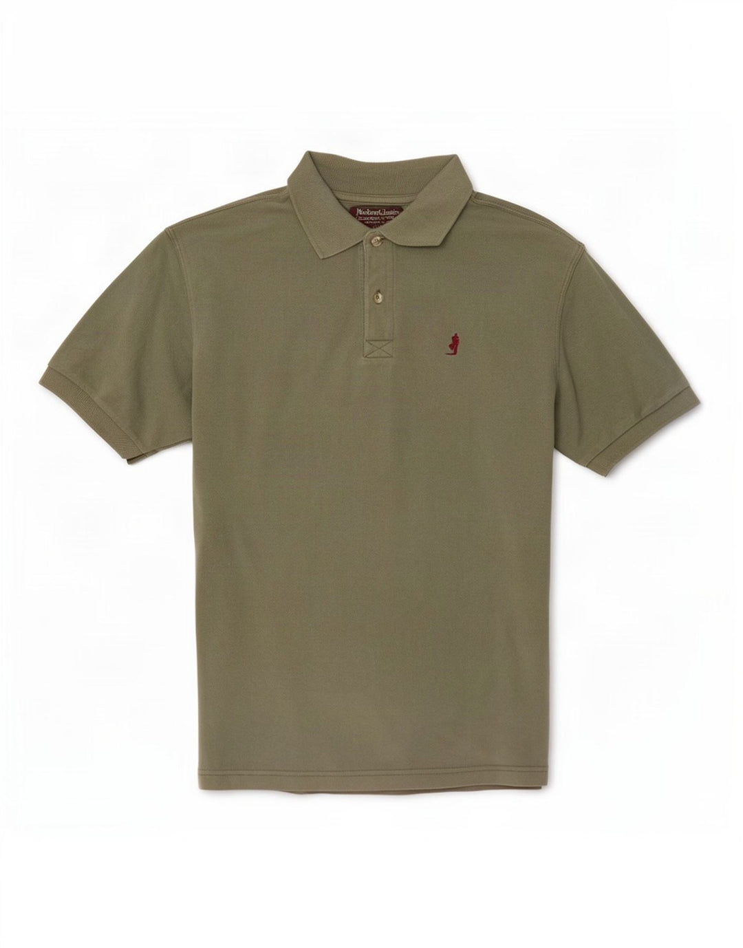Polo da uomo Marlboro Classics in cotone kaki medio
