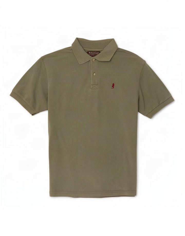 Polo da uomo Marlboro Classics in cotone kaki medio