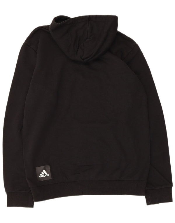 Felpa con cappuccio da uomo ADIDAS media cotone nero