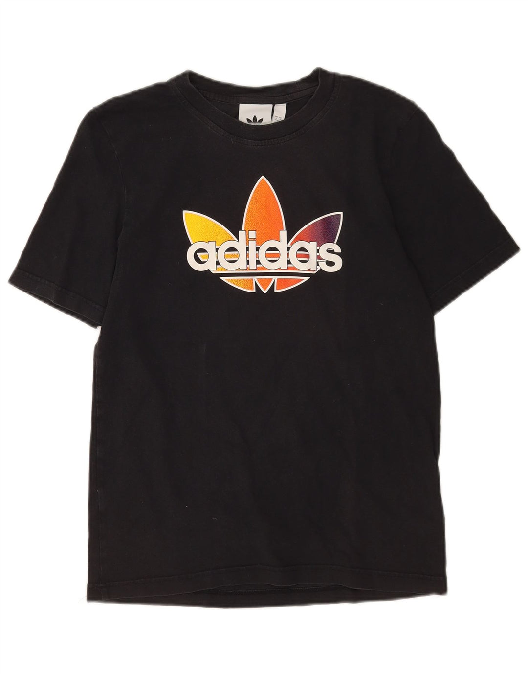T-shirt grafica da uomo Adidas Top piccola in cotone nero