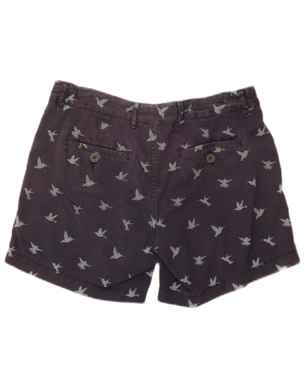 Pantaloncini chino da donna Fat Face UK 10 piccoli W30 cotone con stampa animalier blu navy