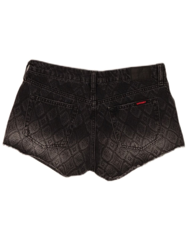 Pantaloncini di jeans da donna Superdry W29 cotone geometrico grigio medio
