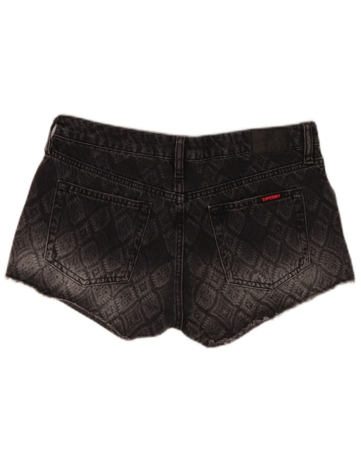 Pantaloncini di jeans da donna Superdry W29 cotone geometrico grigio medio