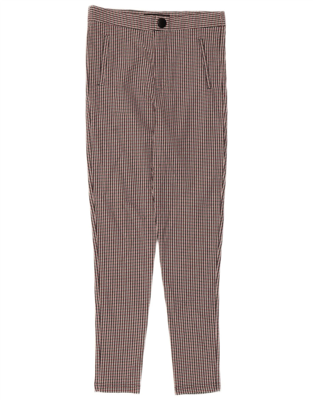 Pantaloni da Abito Slim da Donna ZARA Medi W28 L27 Pied De Poule Multicolore
