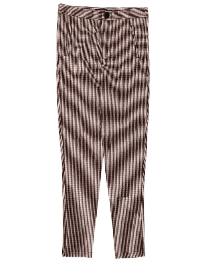 Pantaloni da Abito Slim da Donna ZARA Medi W28 L27 Pied De Poule Multicolore