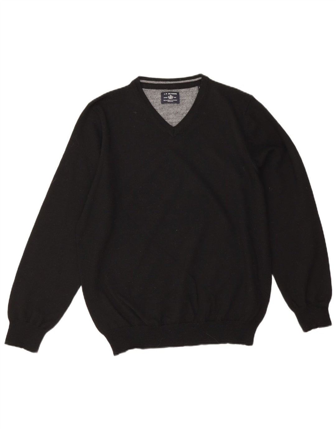 Maglione da uomo con scollo a V A.W.Dunmore IT 52 Large in lana nera
