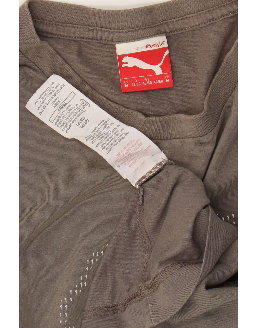 T-shirt grafica da uomo PUMA Top in cotone grigio medio