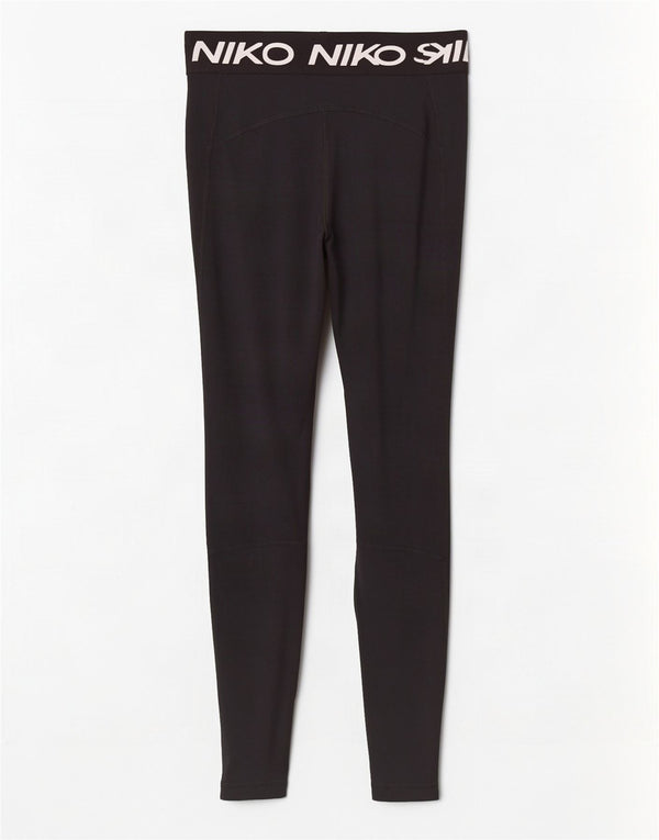 Leggings grafici Nike da donna Dri Fit UK 8 piccoli poliestere nero