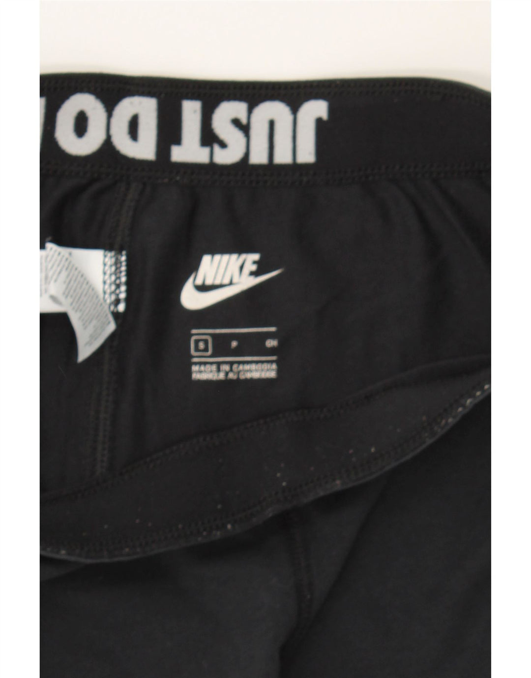 NIKE Womens Graphic Leggings UK 8 Small Black Cotton Vintage Nike and Second-Hand Nike from Messina Hembry 