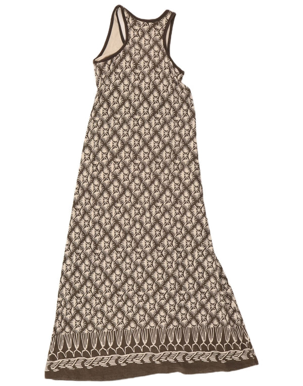 Abito lungo senza maniche da donna Athleta UK 12 Cotone geometrico grigio medio