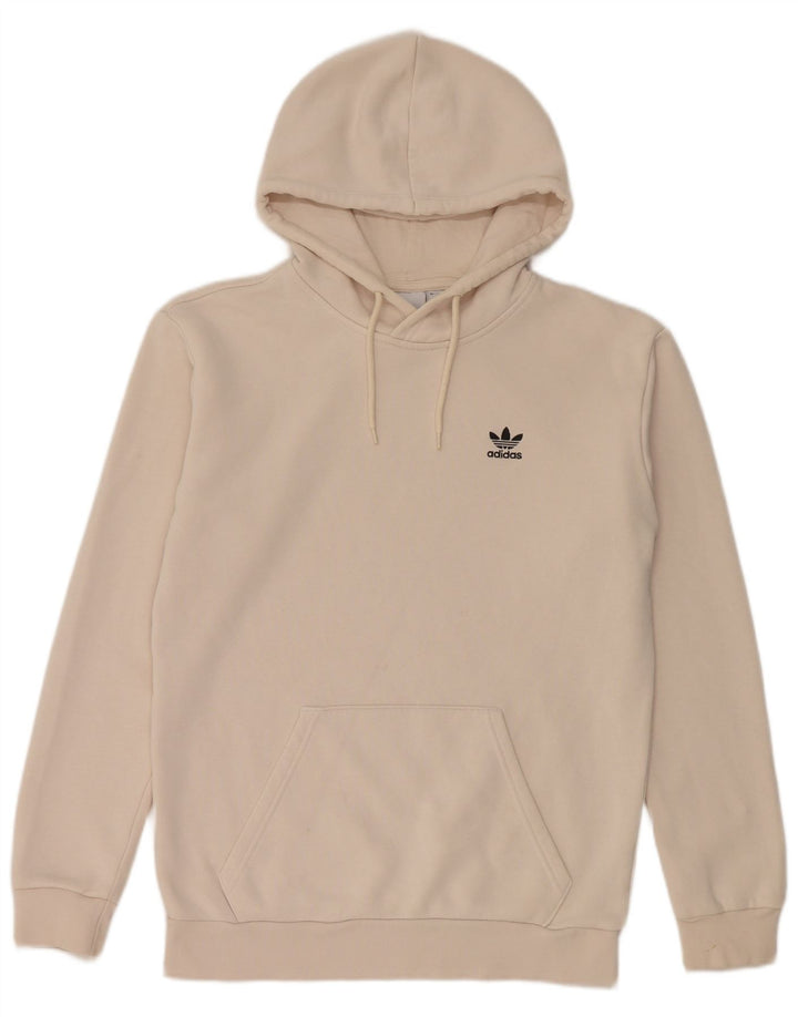 Felpa con cappuccio da uomo Adidas piccola in cotone beige