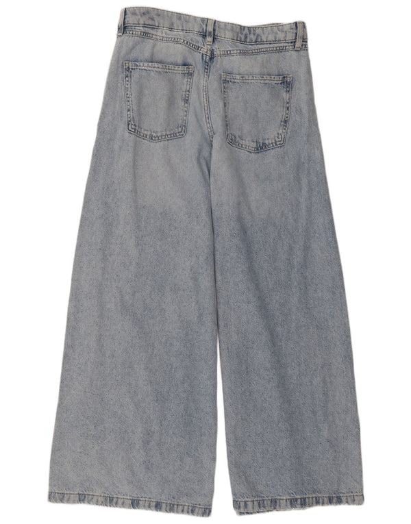 Jeans a gamba larga a vita alta da donna Marks & Spencer UK 12 medio W30 L28 blu