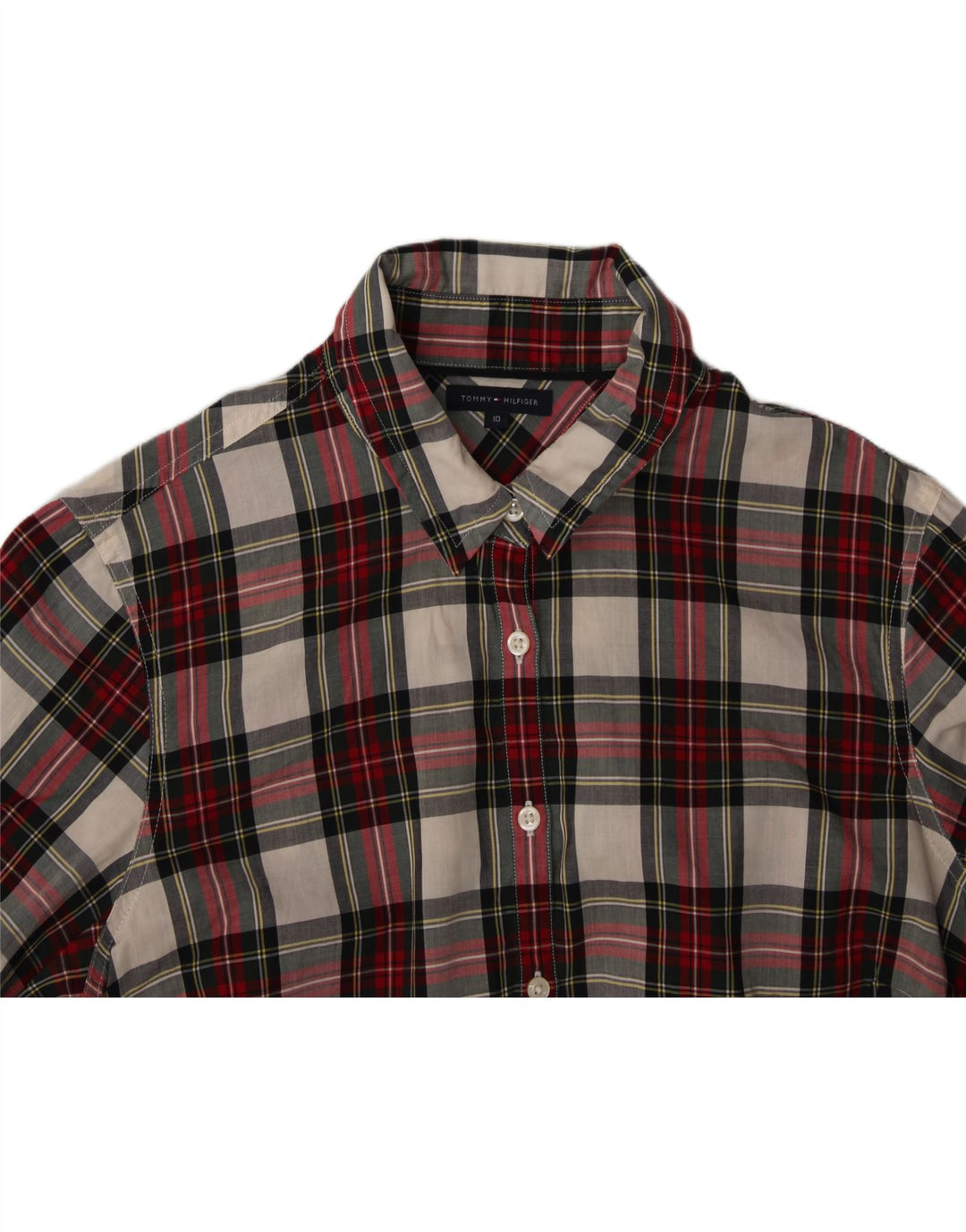 TOMMY HILFIGER Womens Shirt US 10 Large Red Check Cotton Vintage Tommy Hilfiger and Second-Hand Tommy Hilfiger from Messina Hembry 