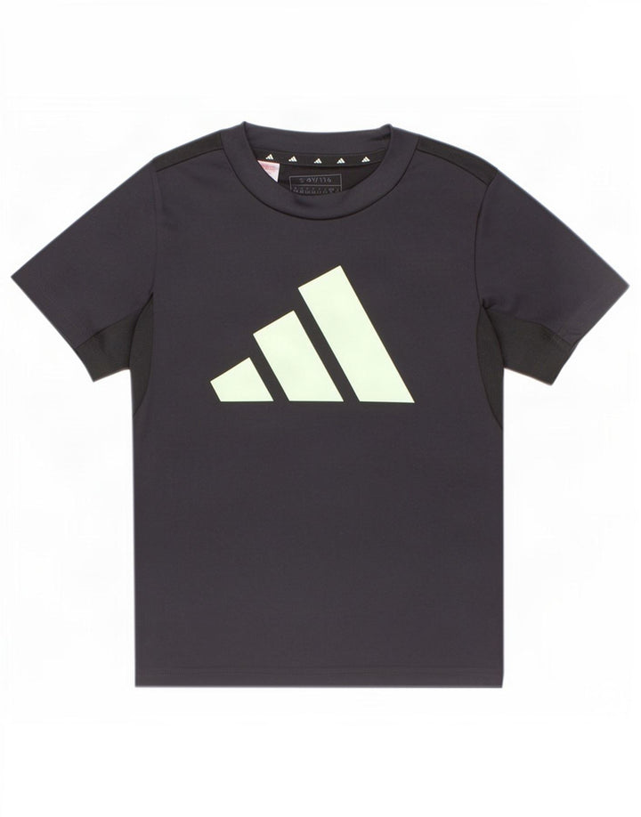 T-shirt grafica Adidas Aeroready per ragazzi 5-6 anni in poliestere grigio