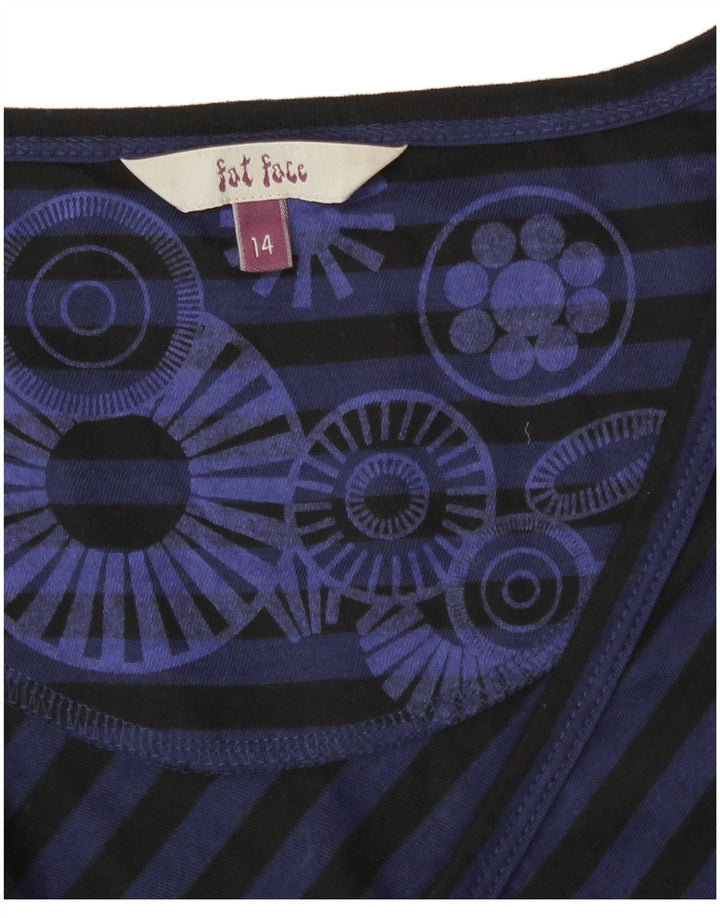 Abito lungo da donna Fat Face UK 14 Poliestere a righe blu navy medio