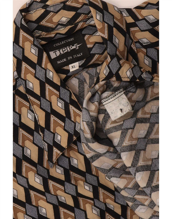 Camicia da uomo a maniche corte Tipo' S XL in cotone geometrico multicolore