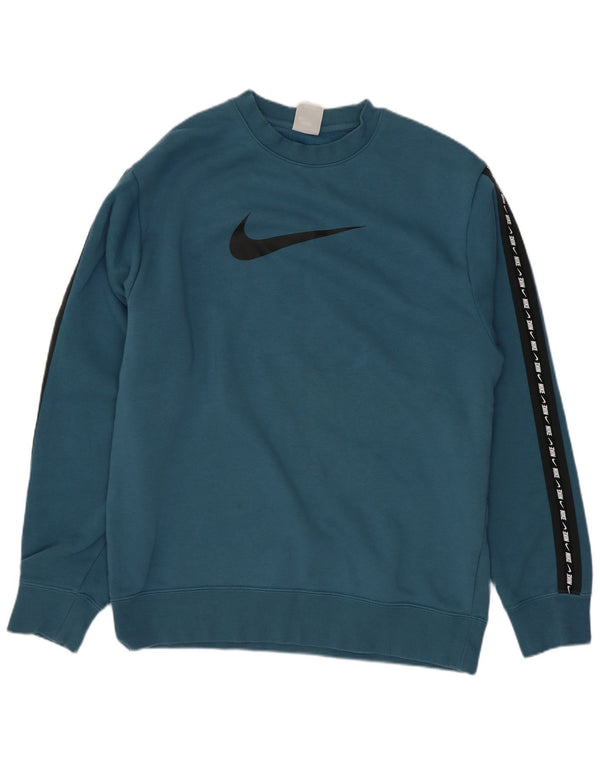 Felpa grafica Nike da uomo, maglione, colore blu medio