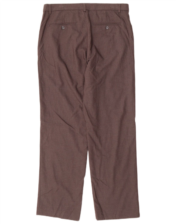 CALVIN KLEIN Pantaloni da abito dritti da uomo W32 L30 Poliestere grigio