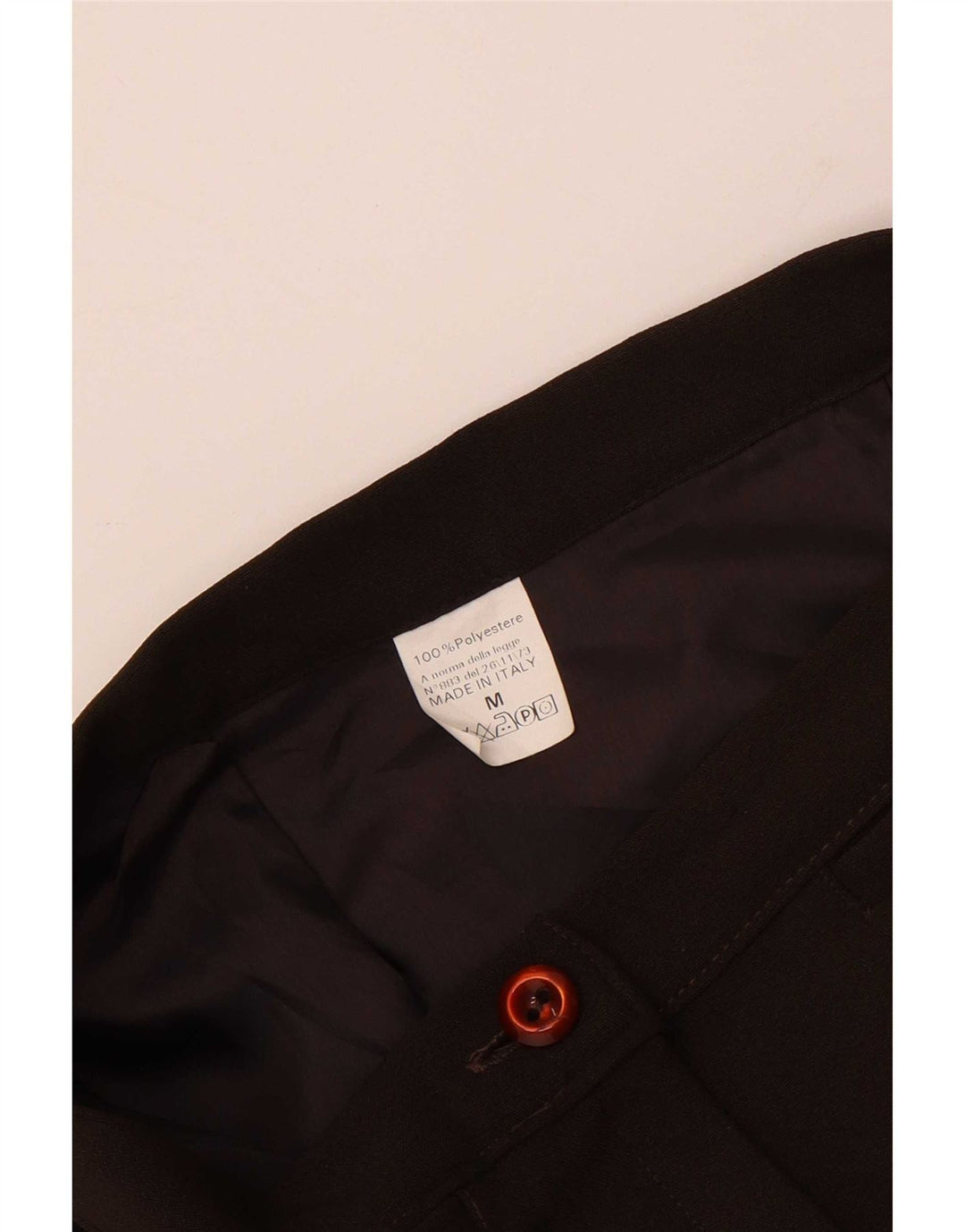 Minigonna vintage da donna media W28 in poliestere marrone