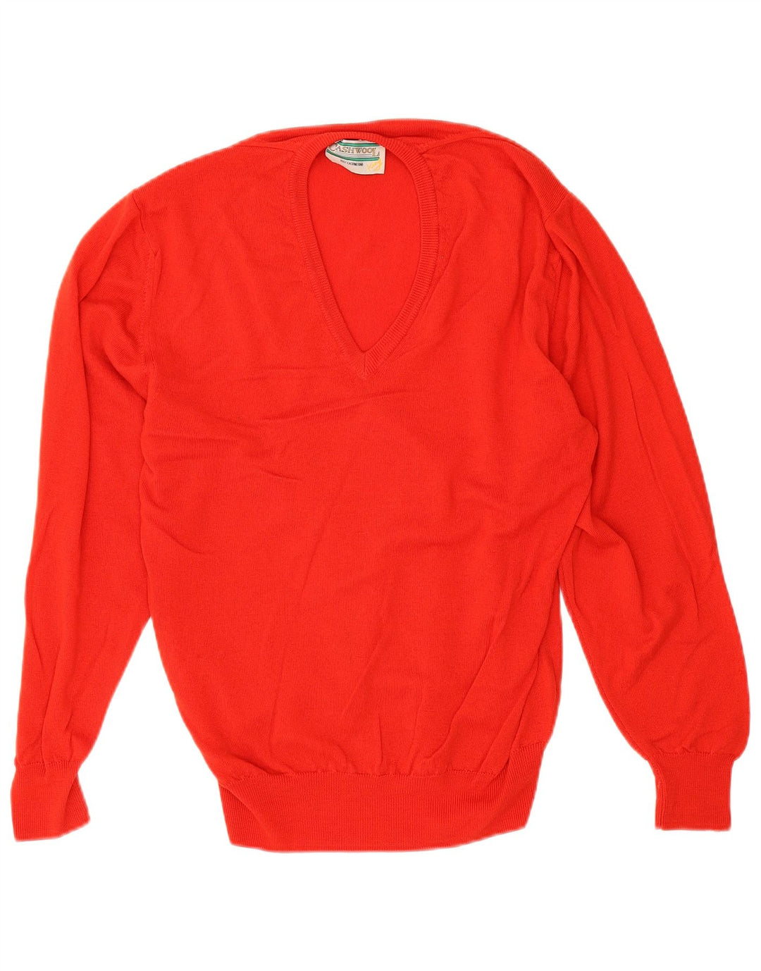 Maglione vintage da uomo con scollo a V IT 50 Cashmere rosso medio