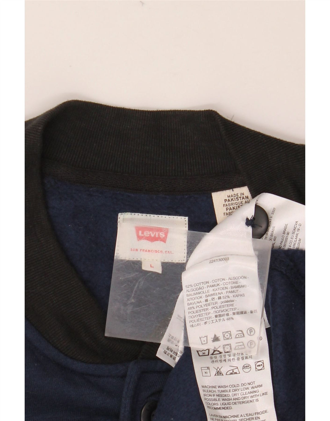 Giacca college da uomo LEVI'S UK 40 Large Blu navy in cotone color block