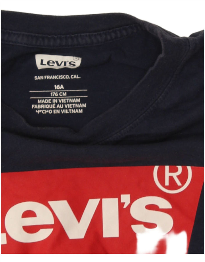 T-shirt grafica da ragazzo Levi's Top 15-16 anni blu navy