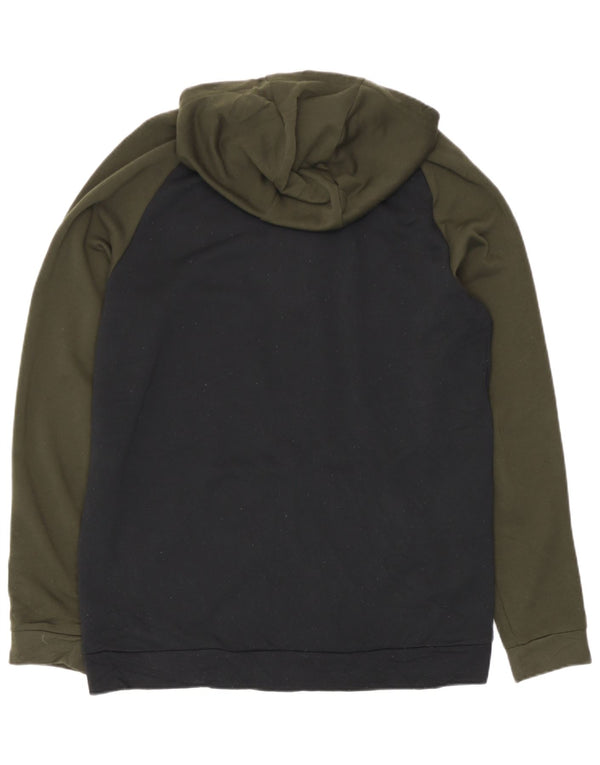 Felpa con cappuccio e zip Nike da uomo, grande, in poliestere color block nero