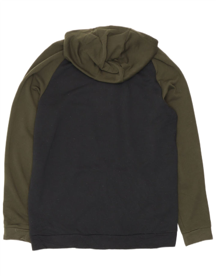 Felpa con cappuccio e zip Nike da uomo, grande, in poliestere color block nero
