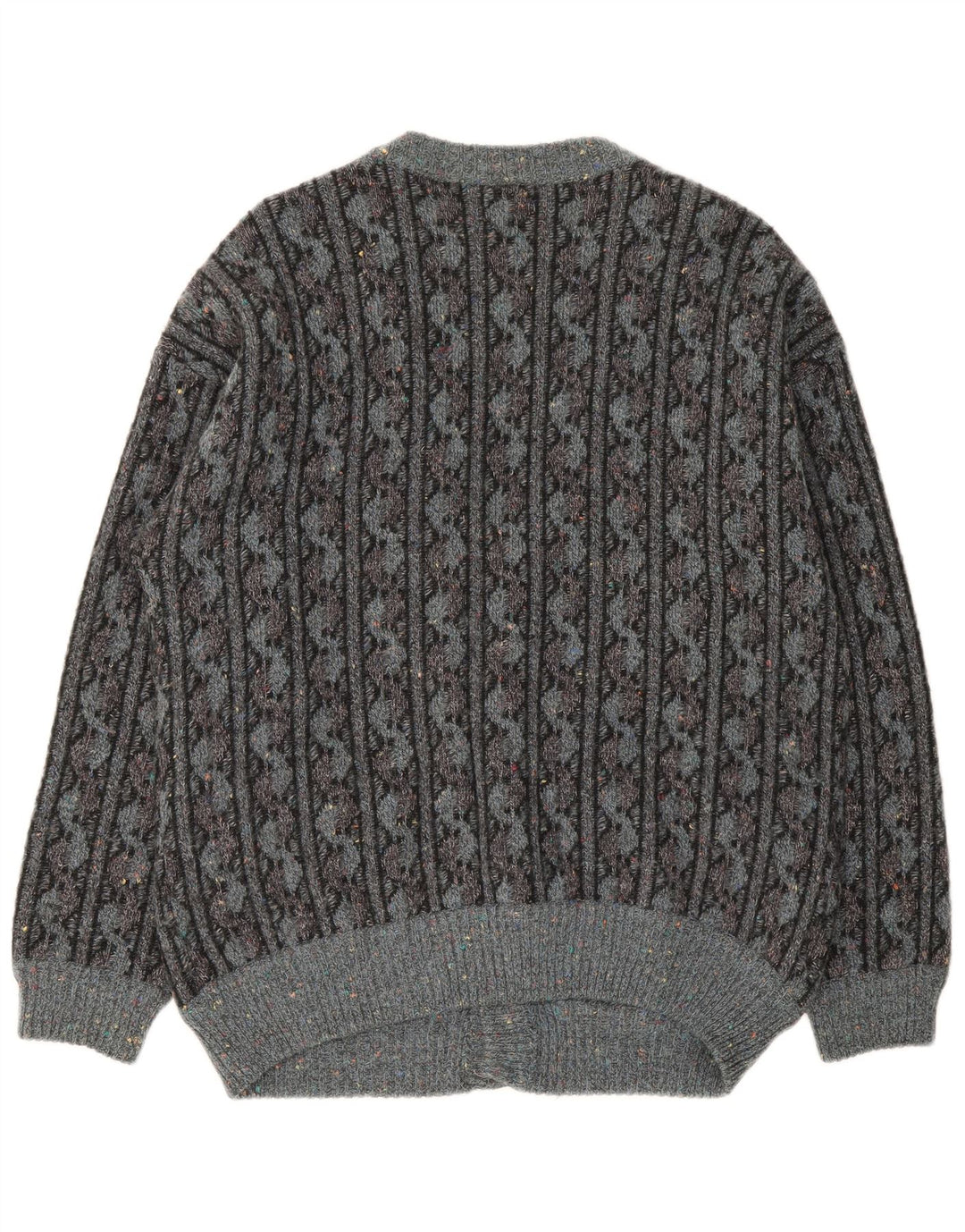 Maglione cardigan da uomo Ranger IT 52 Lana geometrica grigia grande
