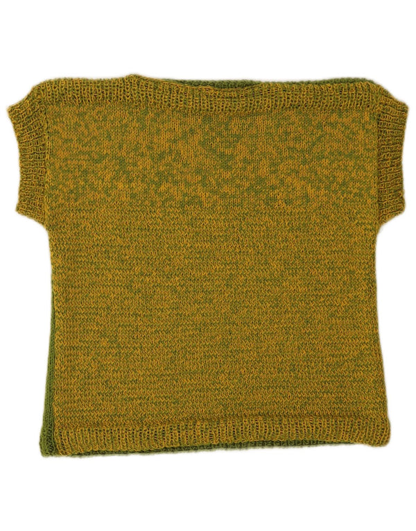 Canotta vintage da donna, canotta UK 8 piccola verde chiazzata