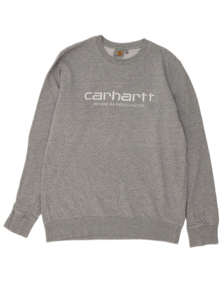 Felpa grafica da uomo Carhartt Maglione in cotone chiazzato grigio medio