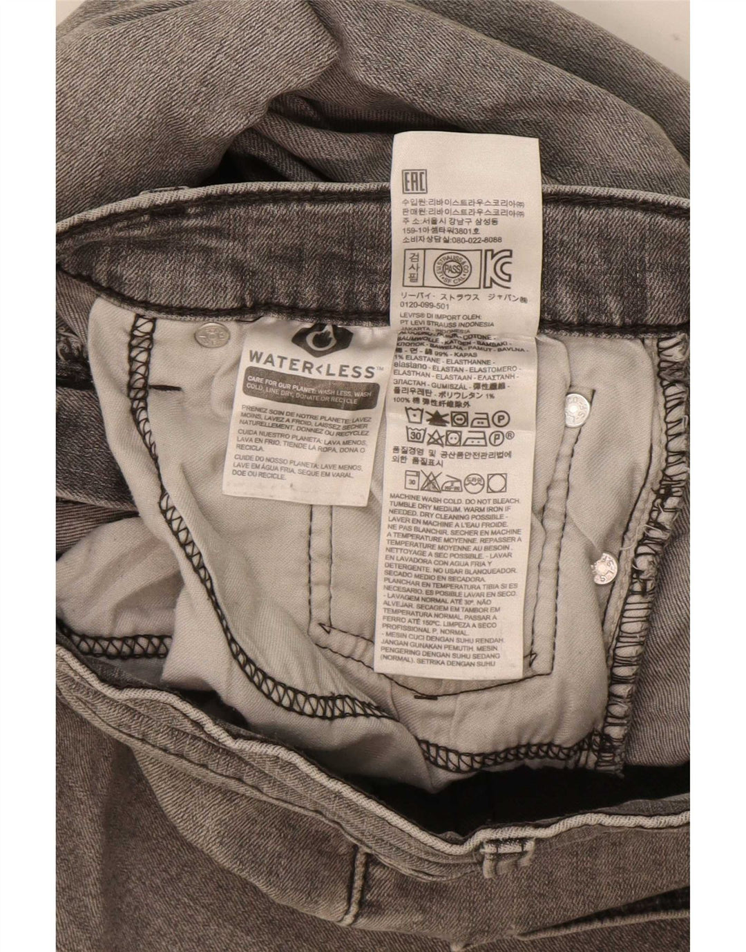 Jeans Levi's Uomo 511 Slim W33 L32 Cotone Grigio