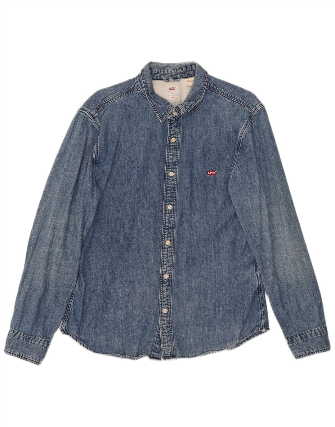 Camicia di jeans slim da uomo Levi's UK 40 grande cotone blu