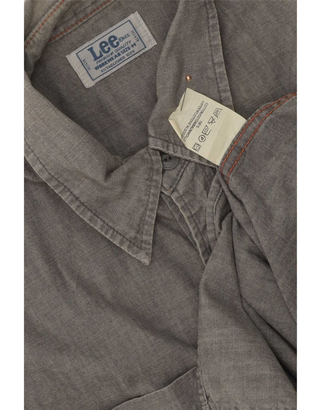 Camicia a maniche corte da uomo Lee in cotone grigio medio