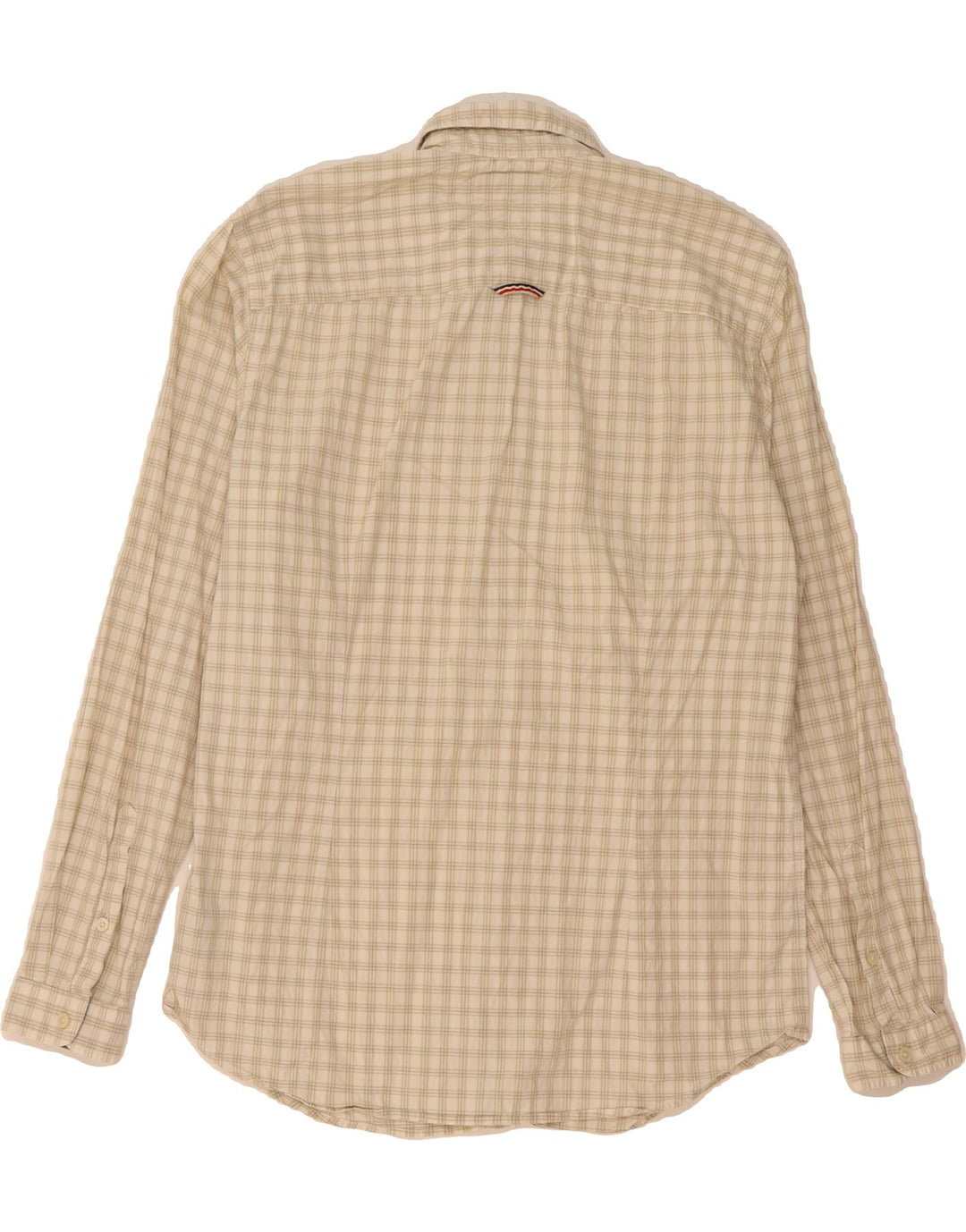 TOMMY HILFIGER Mens Slim Fit Shirt Large Off White Check Cotton Vintage Tommy Hilfiger and Second-Hand Tommy Hilfiger from Messina Hembry 