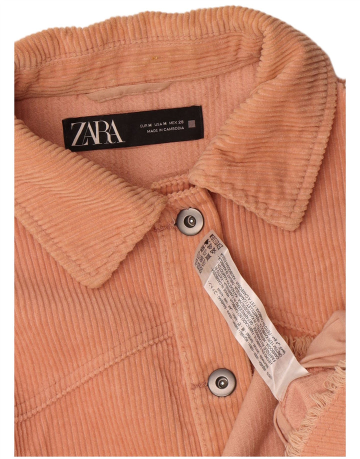 Camicia oversize oversize da donna Zara in velluto a coste UK 14 Cotone arancione medio
