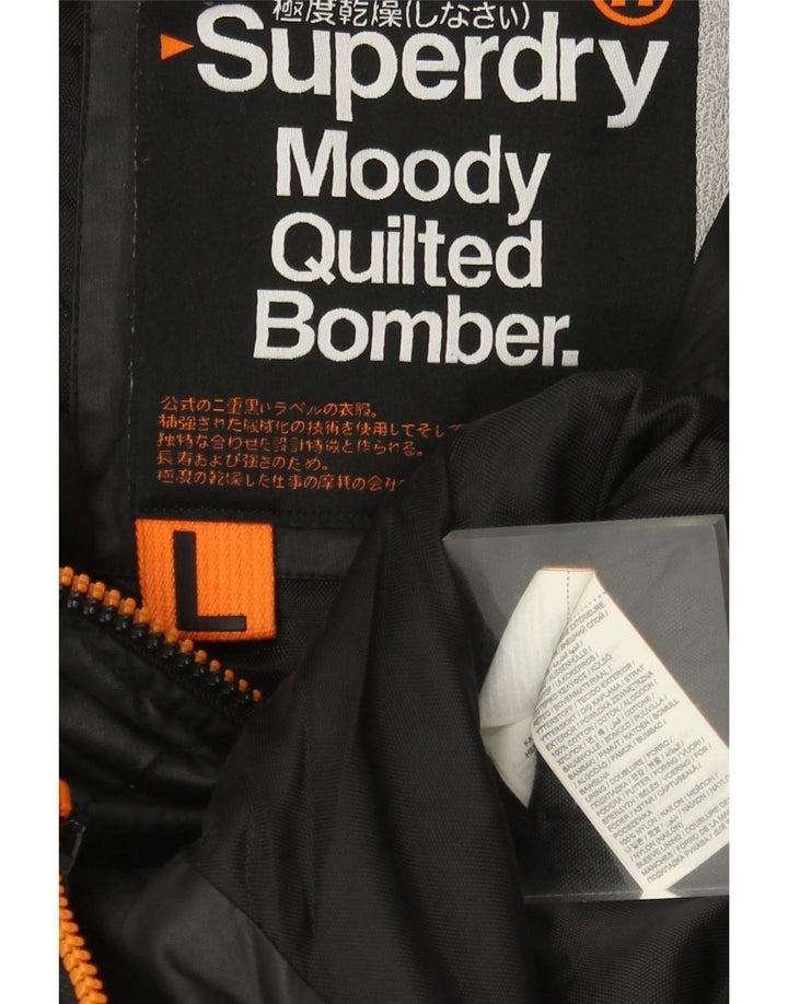 Bomber trapuntato da uomo Superdry UK 40 Large nylon nero