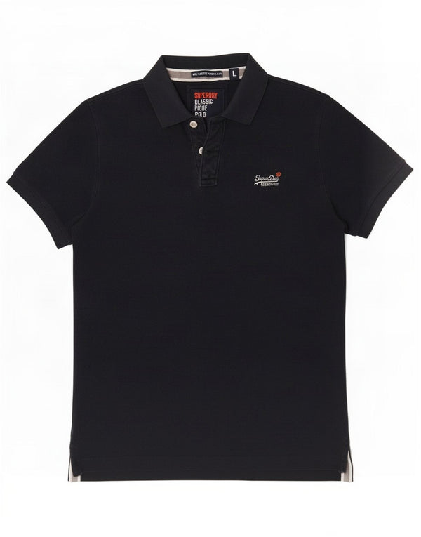Polo da uomo Superdry Large in cotone blu navy