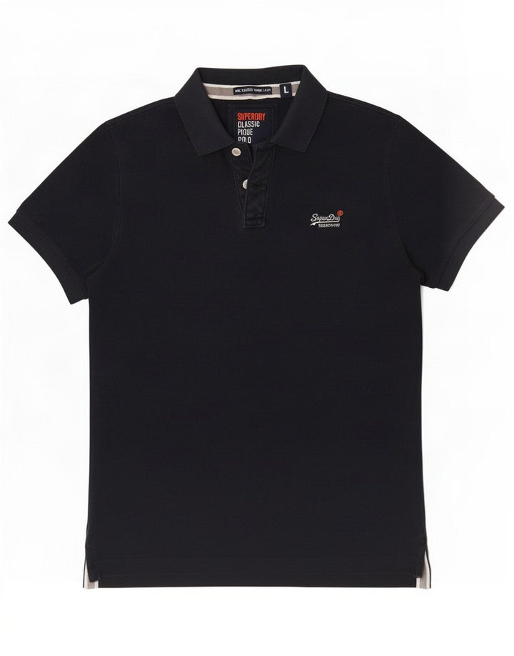 Polo da uomo Superdry Large in cotone blu navy