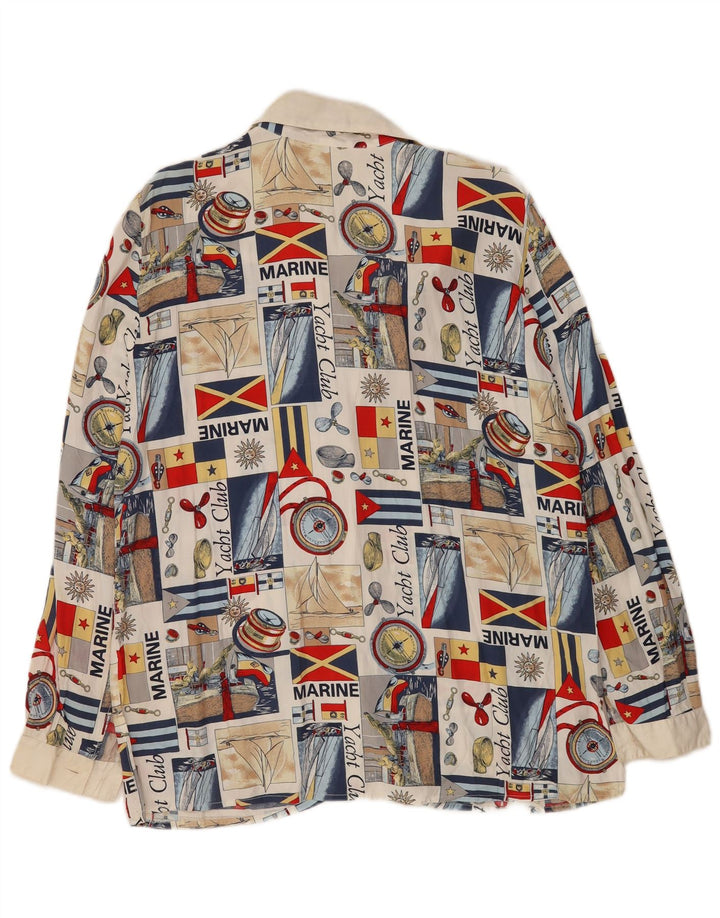 Camicetta da donna con grafica astratta vintage UK 16 grande multicolore