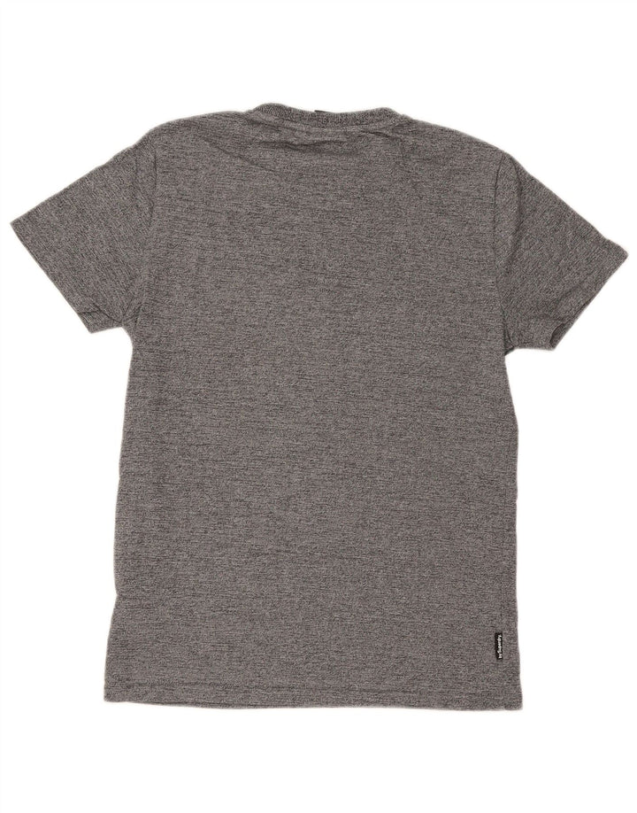 T-shirt grafica regolare da uomo Superdry Top in cotone chiazzato grigio medio