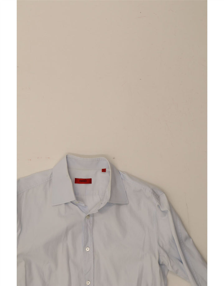 HUGO BOSS Mens Shirt Small Blue Cotton Vintage Hugo Boss and Second-Hand Hugo Boss from Messina Hembry 